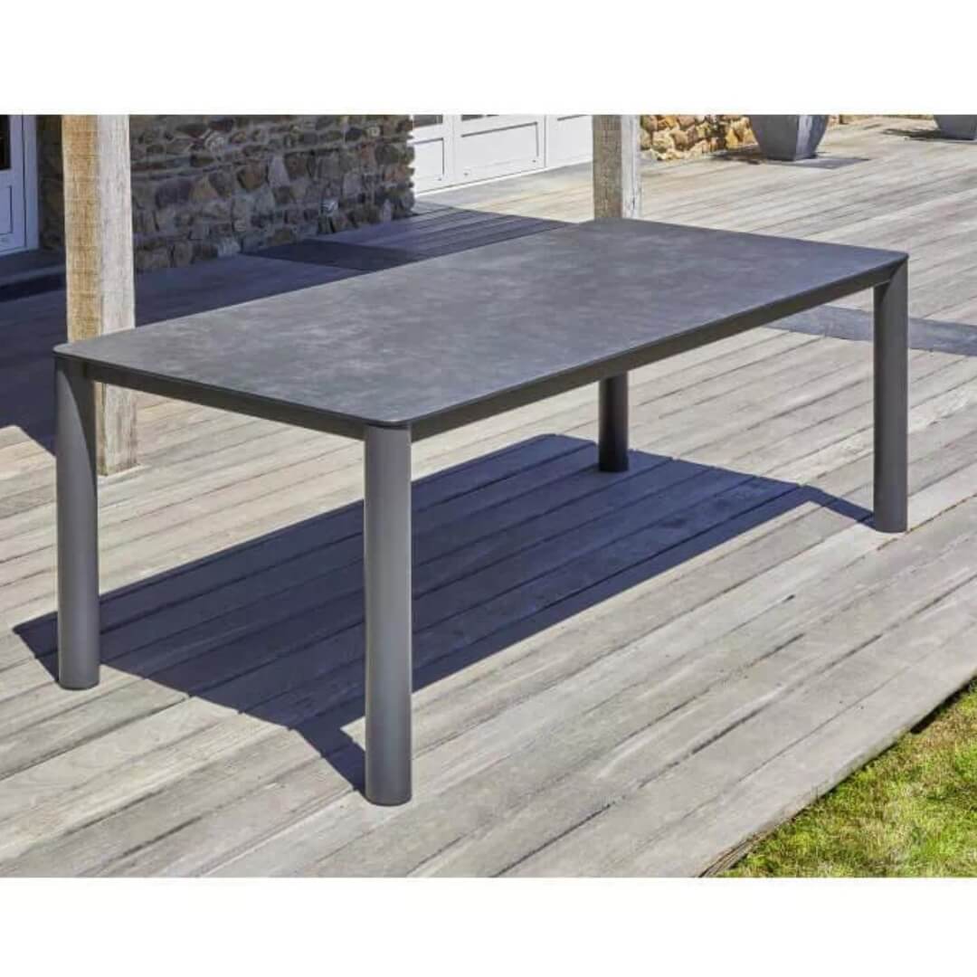 Ensemble table et chaises de jardin en aluminium et céramique CAMARGUE 8 personnes PARIS GARDEN Gris Anthracite