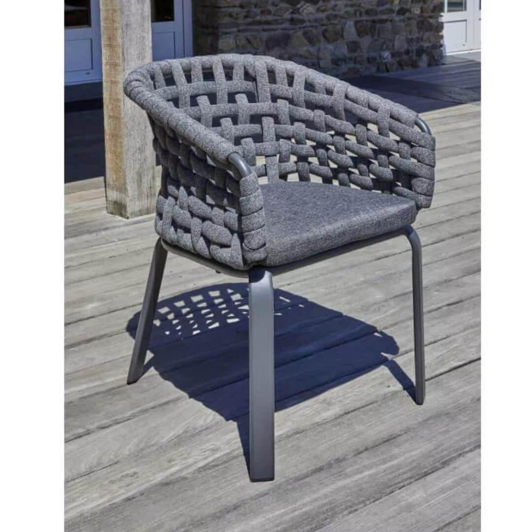 Ensemble table et chaises de jardin en aluminium et céramique CAMARGUE 8 personnes PARIS GARDEN Gris Anthracite