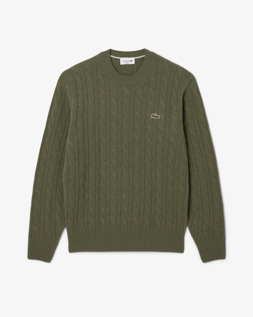 Pull Lacoste - torsadé en laine cardée col rond
