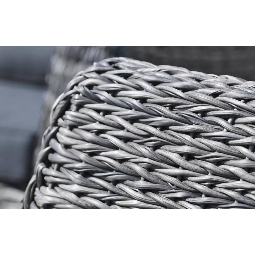 Salon de jardin design bas en résine tressée Paris Garden 7 places gris BAHAMAS