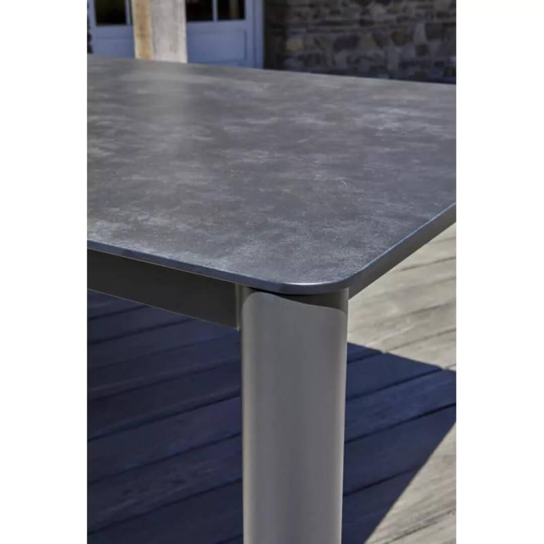Ensemble table et chaises de jardin en aluminium et céramique CAMARGUE 8 personnes PARIS GARDEN Gris Anthracite