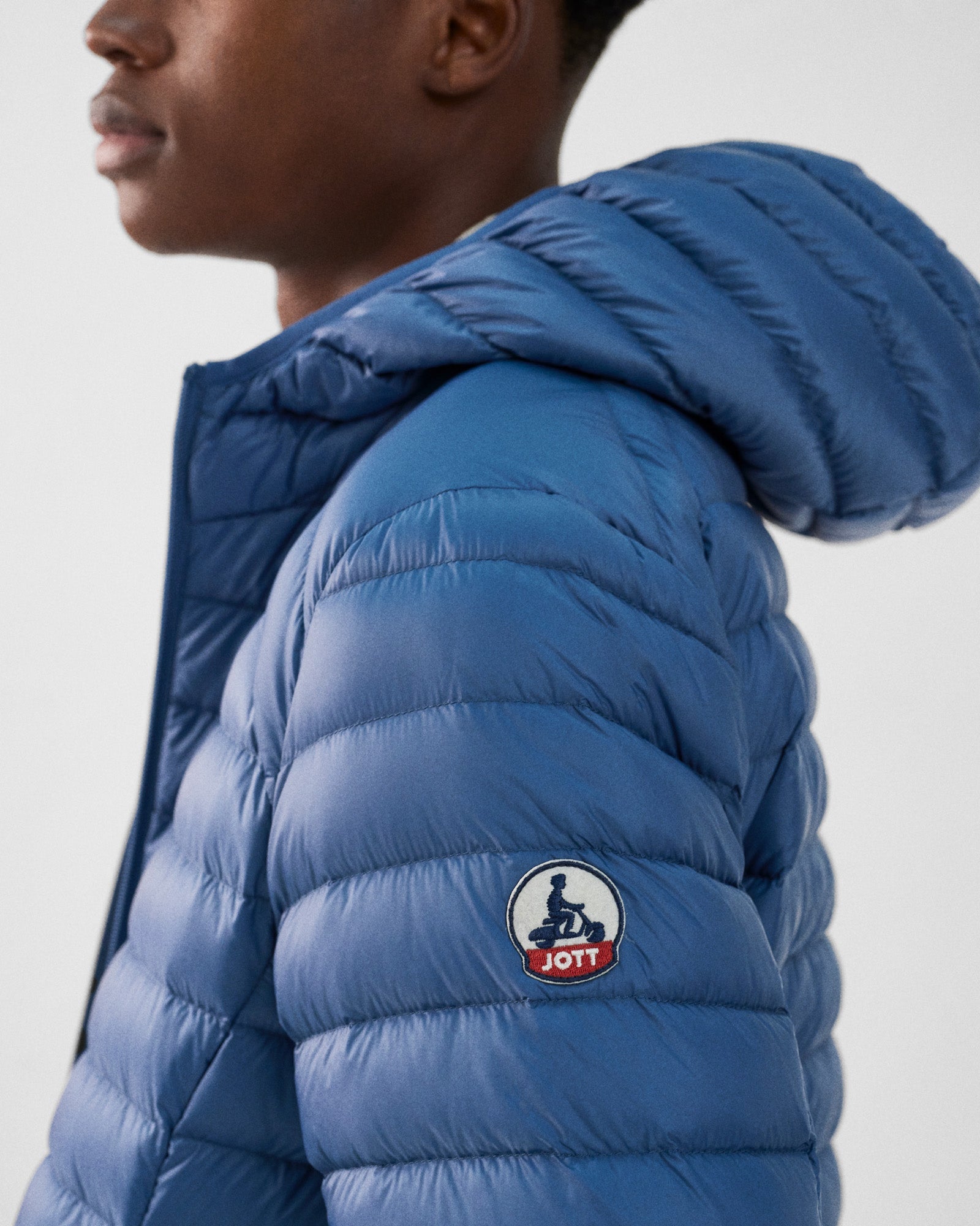 Doudoune légère à capuche Bleu jeans Nico