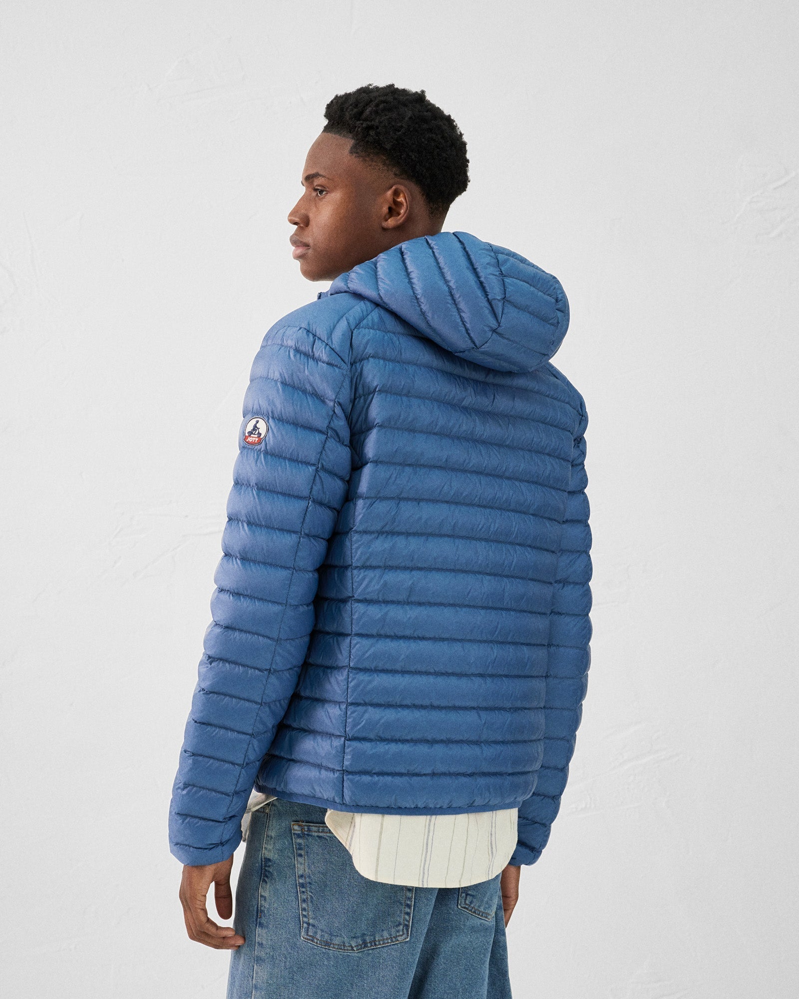 Doudoune légère à capuche Bleu jeans Nico