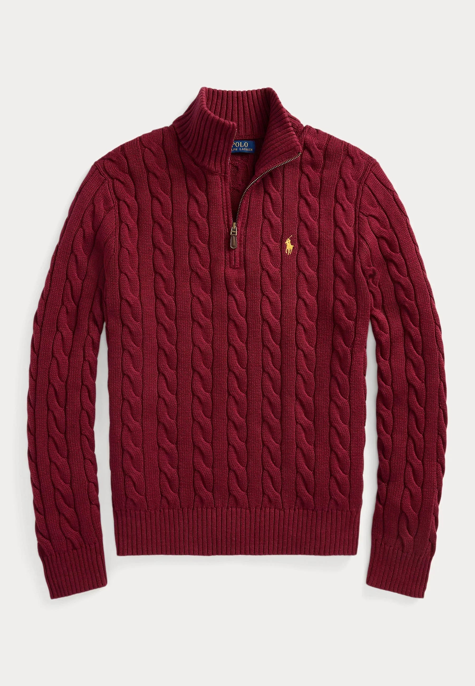 Pull zippé en coton torsadé
