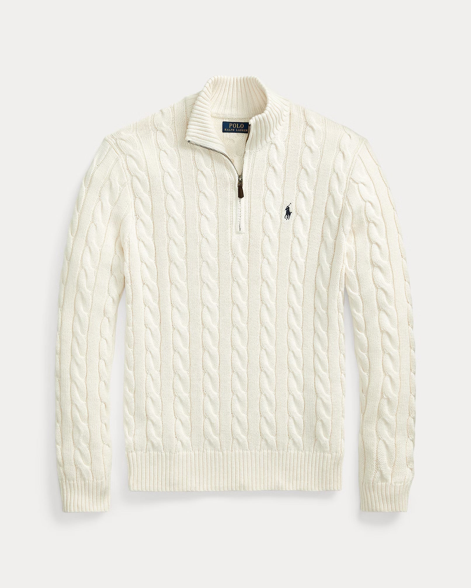 Pull zippé en coton torsadé