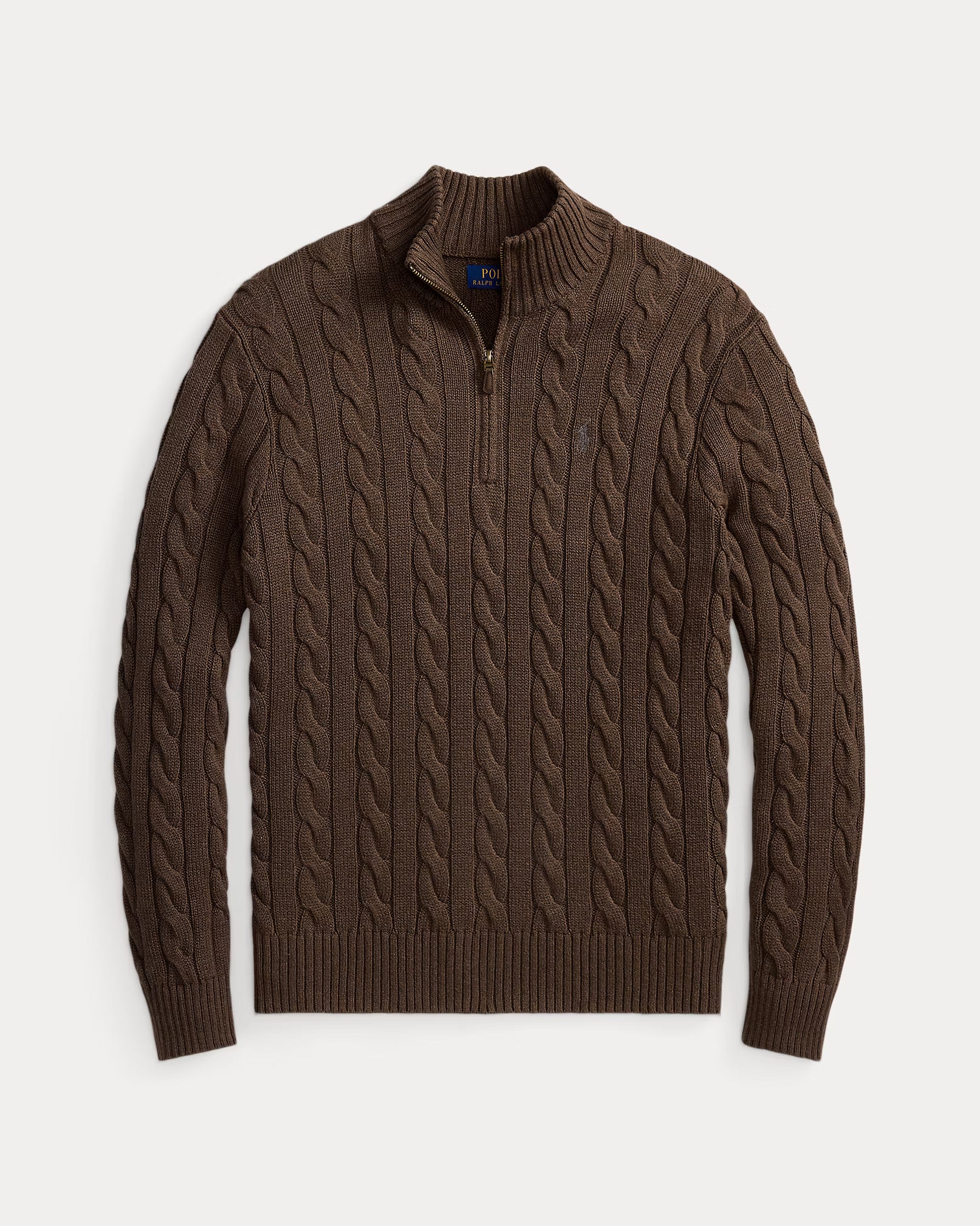 Pull zippé en coton torsadé